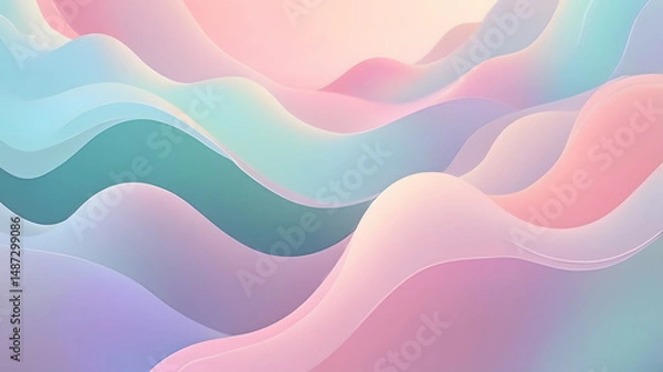 Fototapeta Dreamy Pastel Flowing Landscape Abstract Background