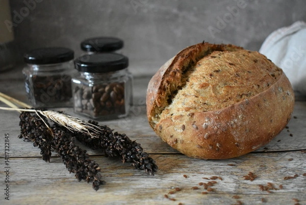 Fototapeta Freshly baked homemade bread