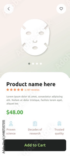 Obraz mobile online shop app ui design template
