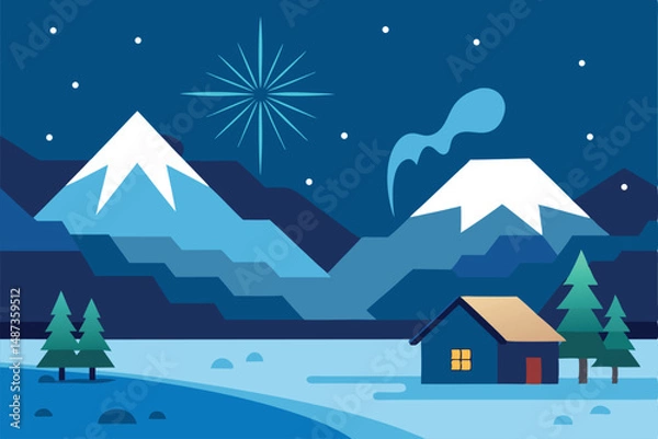 Obraz winter landscape with houses