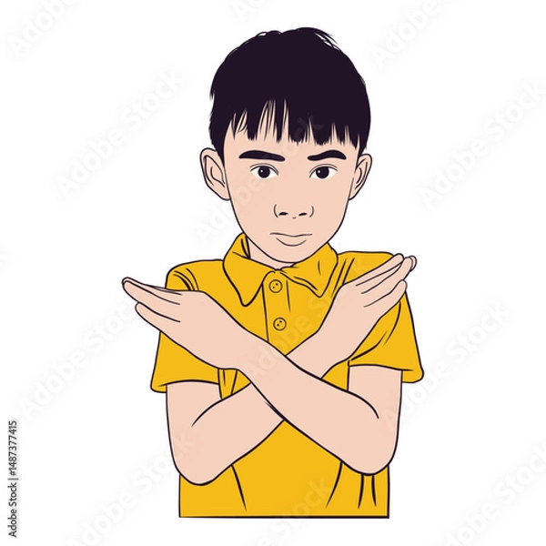 Obraz Protest Boy Crossing Arms