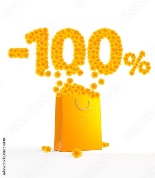 Fototapeta -100% Dandelions packet