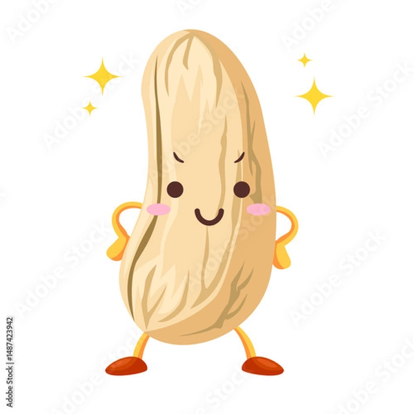 Obraz 得意気な顔をしたかわいいカシューナッツのキャラクター