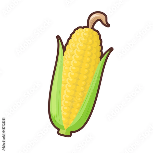 Obraz かわいいトウモロコシのイラスト