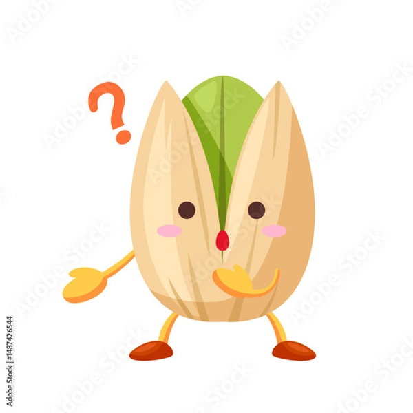 Obraz 疑問に思うかわいいピスタチオのキャラクター