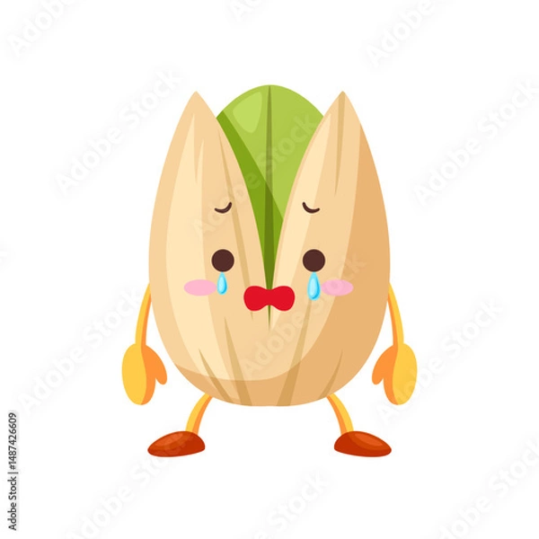 Obraz 涙を流すかわいいピスタチオのキャラクター