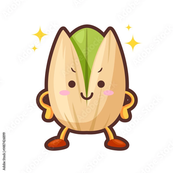 Fototapeta 得意気なかわいいピスタチオのキャラクター