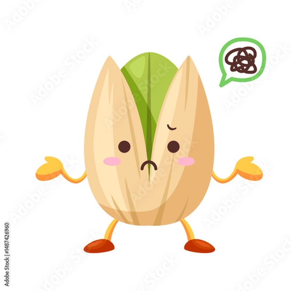 Fototapeta 不満気なかわいいピスタチオのキャラクター