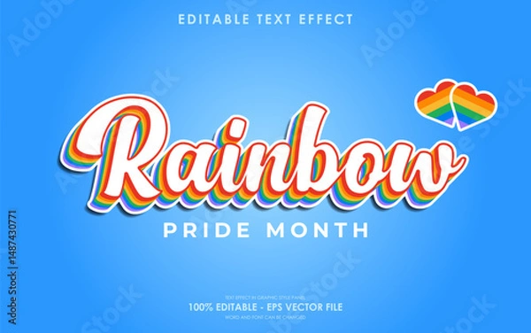 Obraz Editable rainbow pride month text effect