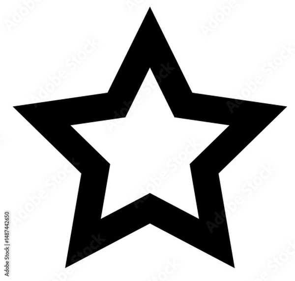 Obraz silver star on white background