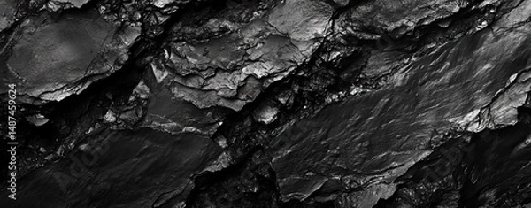 Fototapeta Close-up views of different types of coal and textures. AI generated image