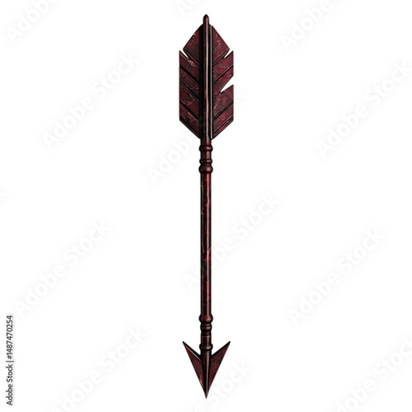 Obraz Bold Arrow with a Strong Defined Structure in Deep Isolated on Transparent Background