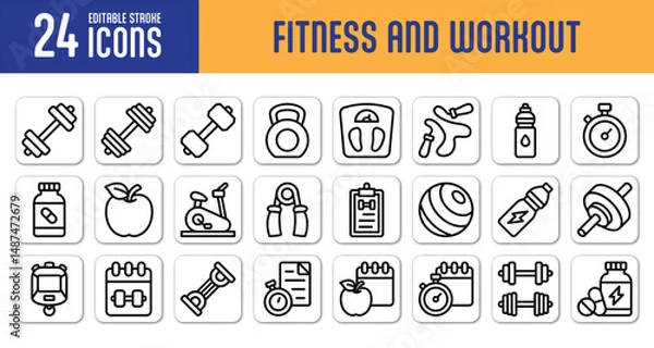 Fototapeta workout illustration set with modern style