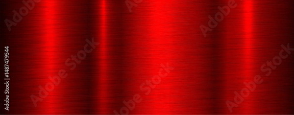 Fototapeta Red brushed metal texture background, shiny lustrous metallic pattern background