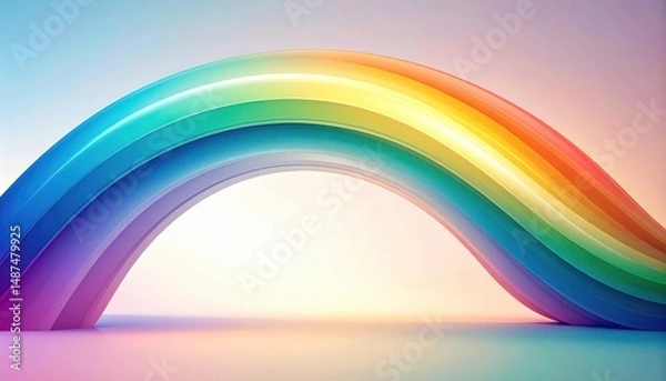 Fototapeta Colorful rainbow arch in vibrant atmosphere digital art abstract background optimistic viewpoint
