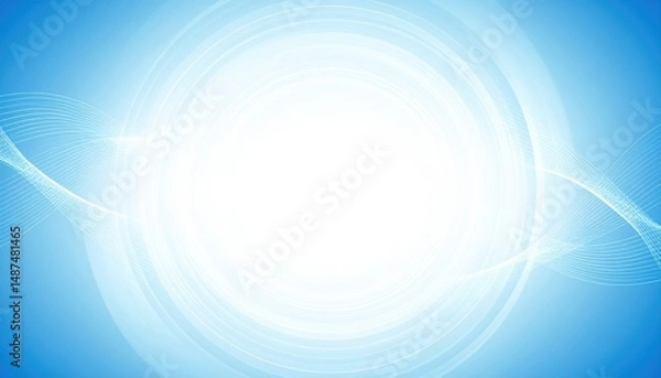 Fototapeta Dynamic abstract blue background digital art graphic design modern aesthetics wide angle visual concept