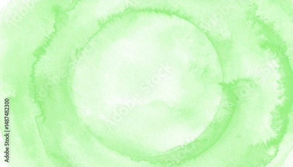 Fototapeta Dynamic green watercolor swirls abstract art digital artwork soft background artistic view nature concepts