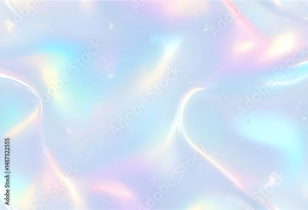 Obraz Soft Pastel Holographic Foil Abstract Background with Iridescent Light