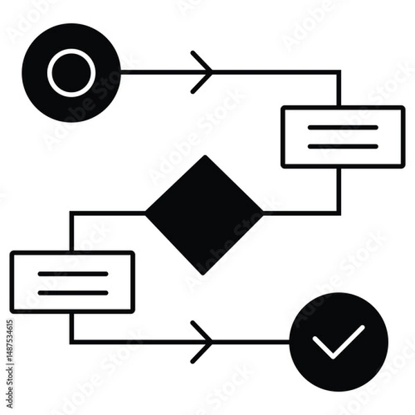 Fototapeta Prompt Chaining Icon. Vector icon design