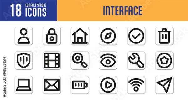 Fototapeta interface illustration set with modern style