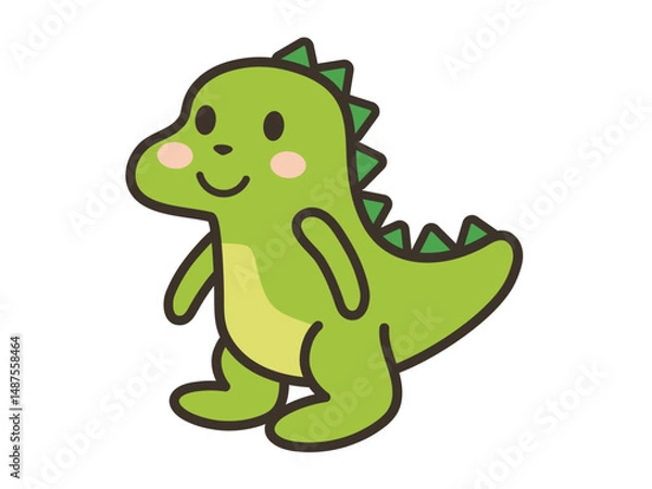 Fototapeta かわいい笑顔の恐竜のイラスト
