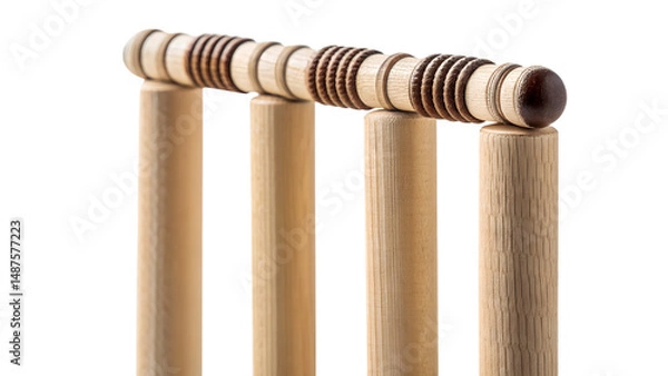Fototapeta Stumps and bails isolated on transparent background 