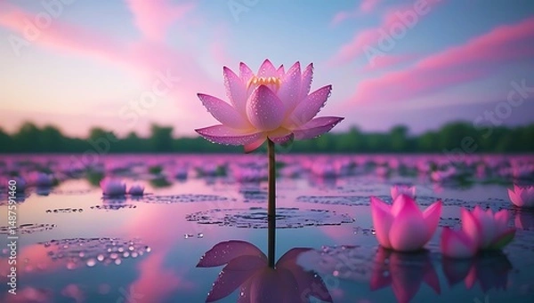 Obraz Pink lotus in the water