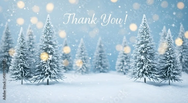 Obraz Winter Wonderland Thank You Card Scene