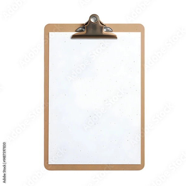 Fototapeta Clipboard with Blank Paper Isolated on transparent