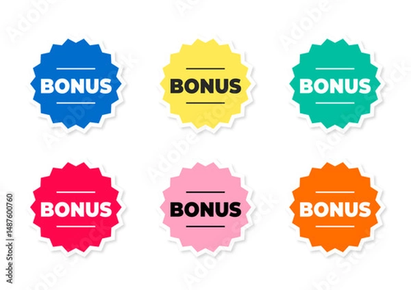 Obraz set of colored stickers bonus stickers with corners on a white background