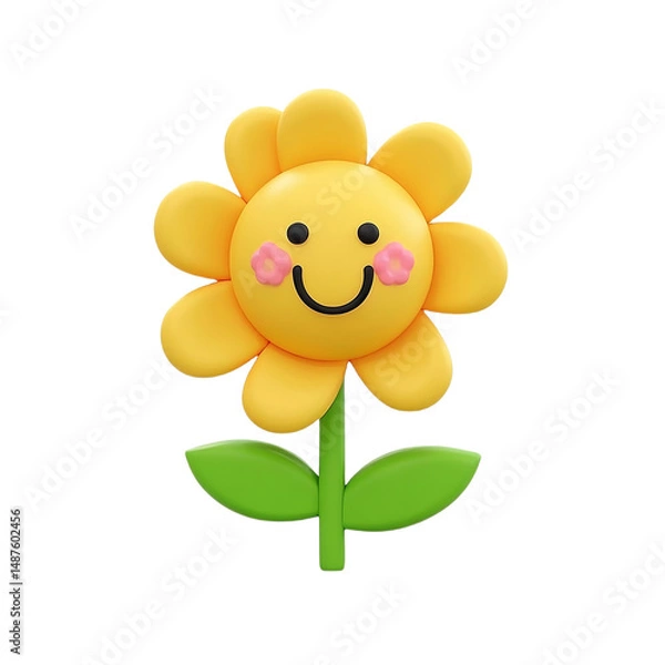 Obraz yellow flower on a white background