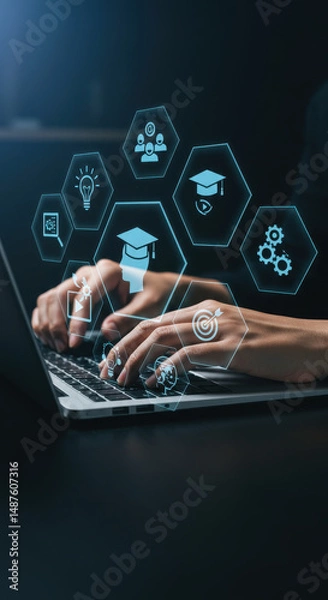 Obraz E-learning Future: Unlock Knowledge Online - Education Tech, Virtual Courses, and Digital Skills Development for a Smarter Tomorrow!