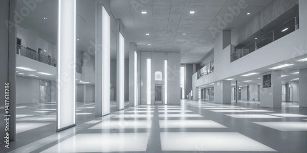 Fototapeta Continuous Adaptation Architecture Industrial space demonstrating evolutionary design principles through architectural elements that respond to environmental conditions with progressive optimization