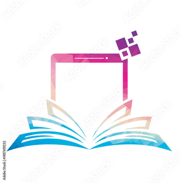 Fototapeta mobile book logo template design e book logo