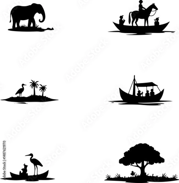 Fototapeta African Animal Silhouettes Collection"