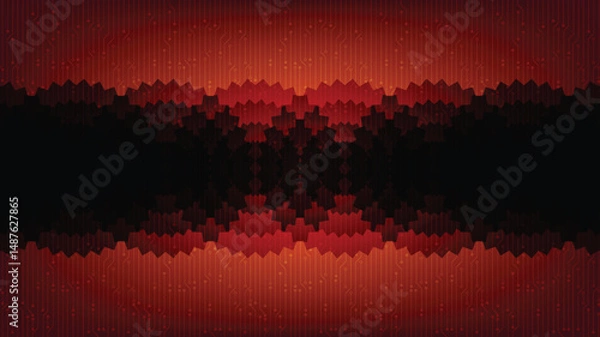 Fototapeta Dark Circle Lines on Dark Red Technology Background,comic and Motion concept design,vector.