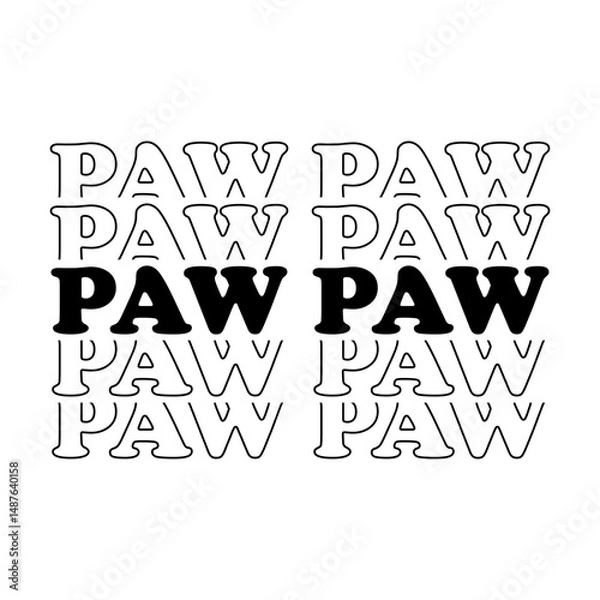 Obraz Paw paw stacked svg cut file. Isolated vector illustration.