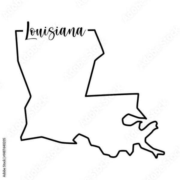 Obraz Louisiana map svg cut file. Isolated vector illustration.