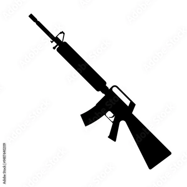 Obraz Rifle svg cut file. Isolated vector illustration.