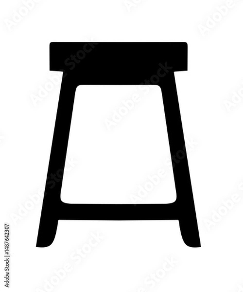 Fototapeta wooden stool icon vector with trendy design. stool icon
