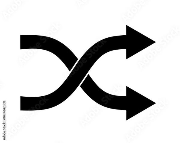 Fototapeta shuffle icon vector with trendy design
