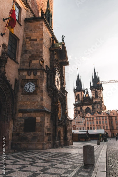 Obraz Astronomical clock and old square Prague
