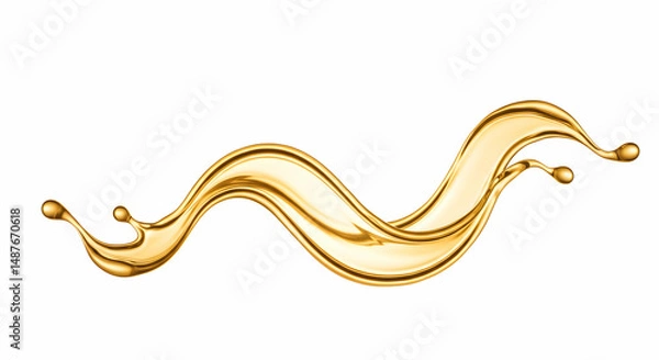 Obraz gold,  liquid,  splash, Golden Liquid Splash, Abstract Wave