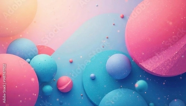 Obraz Abstract header with geometric shapes and pastel colors, pastel, soft, template