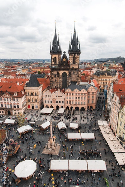 Obraz Old town square view from above Prague