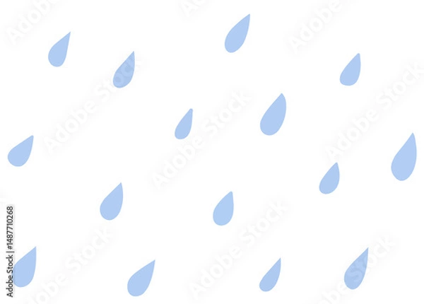 Fototapeta This is a hand-drawn falling rain icon with soft lines and gentle motion. Ideal for use in rainy backgrounds, seasonal illustrations, and weather-themed designs.