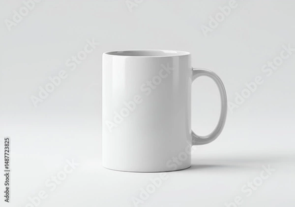 Fototapeta Sleek empty mug with a glossy finish in a minimalist studio environment, great for product mockups