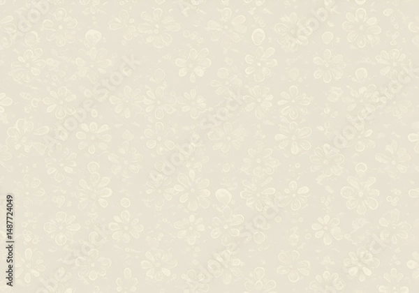 Fototapeta Soft beige flower motif, presenting an understated and elegant decorative background
