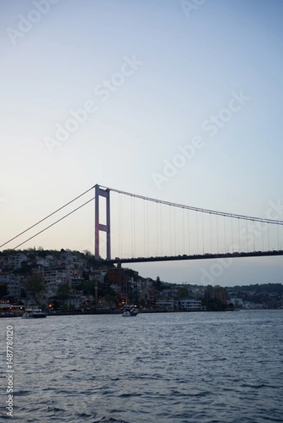 Fototapeta Bosphorus Bridge view from the middle of the Bosphorus