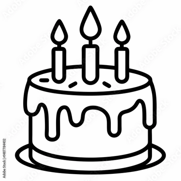 Obraz birthday cake with candles